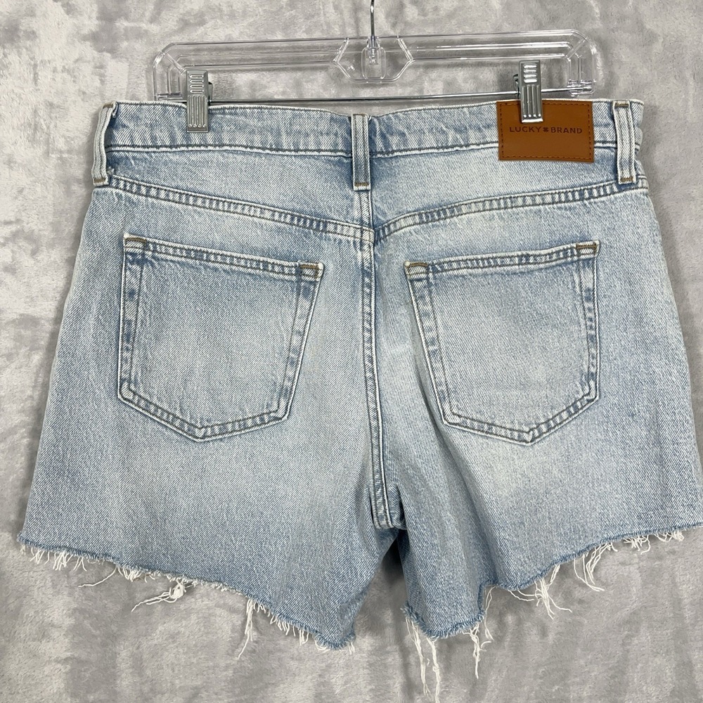 Lucky Brand Womens Denim Shorts Cutoffs 8/29 90s Midi Short Festival Boho Beachy - Picture 9 of 15